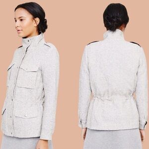 Club Monaco ‘Takina’ Utility Jacket in White & Black Speckle Size Medium